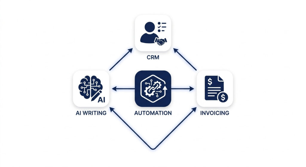 Minimum viable automation stack for small business — Make.com HubSpot and invoicing tools