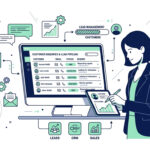 Small business owner reviewing customer enquiries as part of a lead management for small business process