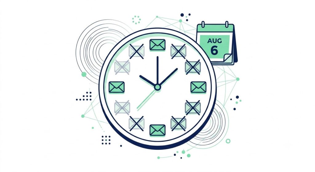 Illustration of a clock with fading enquiry icons and a shaded calendar day, representing the hours lost when a business doesn't know how to qualify a lead in sales